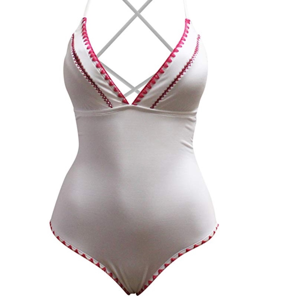 NWT Bar III Stitches One-Piece Swimsuit - Picture 1 of 3